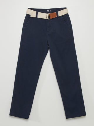 Pantaloni chino in twill con cintura