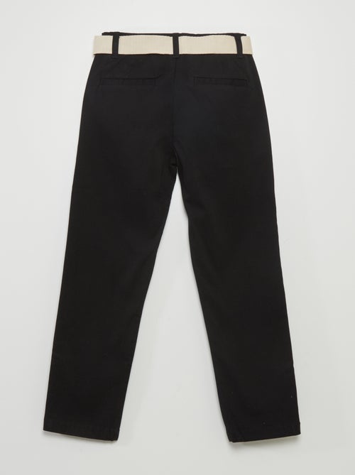 Pantaloni chino in twill con cintura - Kiabi