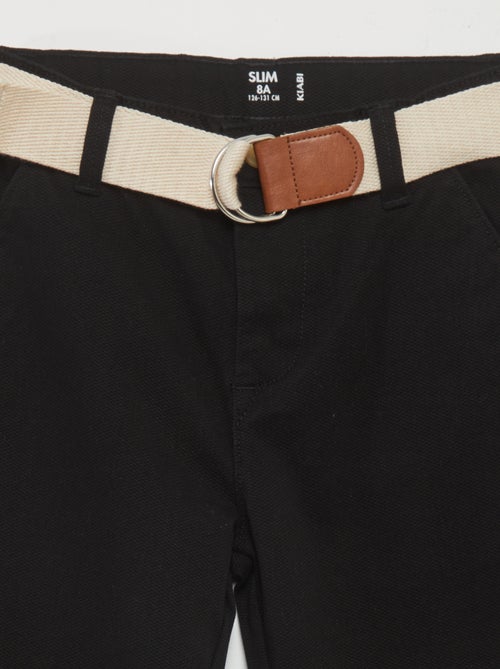 Pantaloni chino in twill con cintura - Kiabi