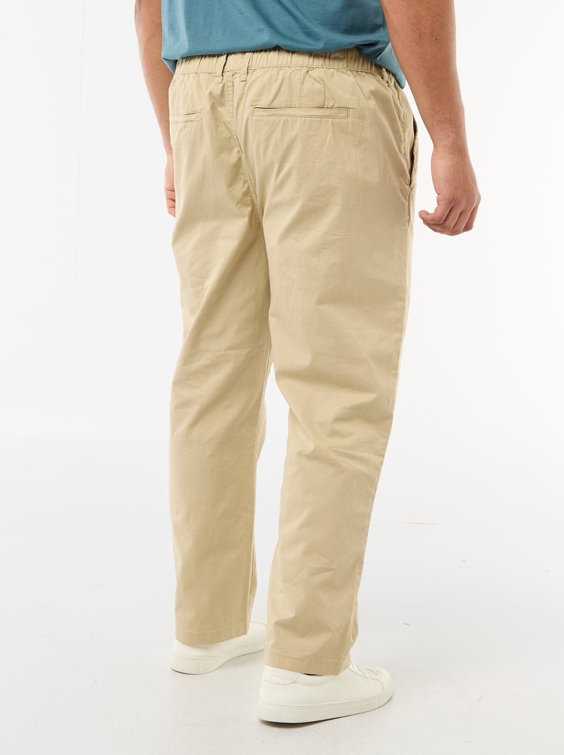 Pantaloni chino in twill con coulisse Beige - Kiabi