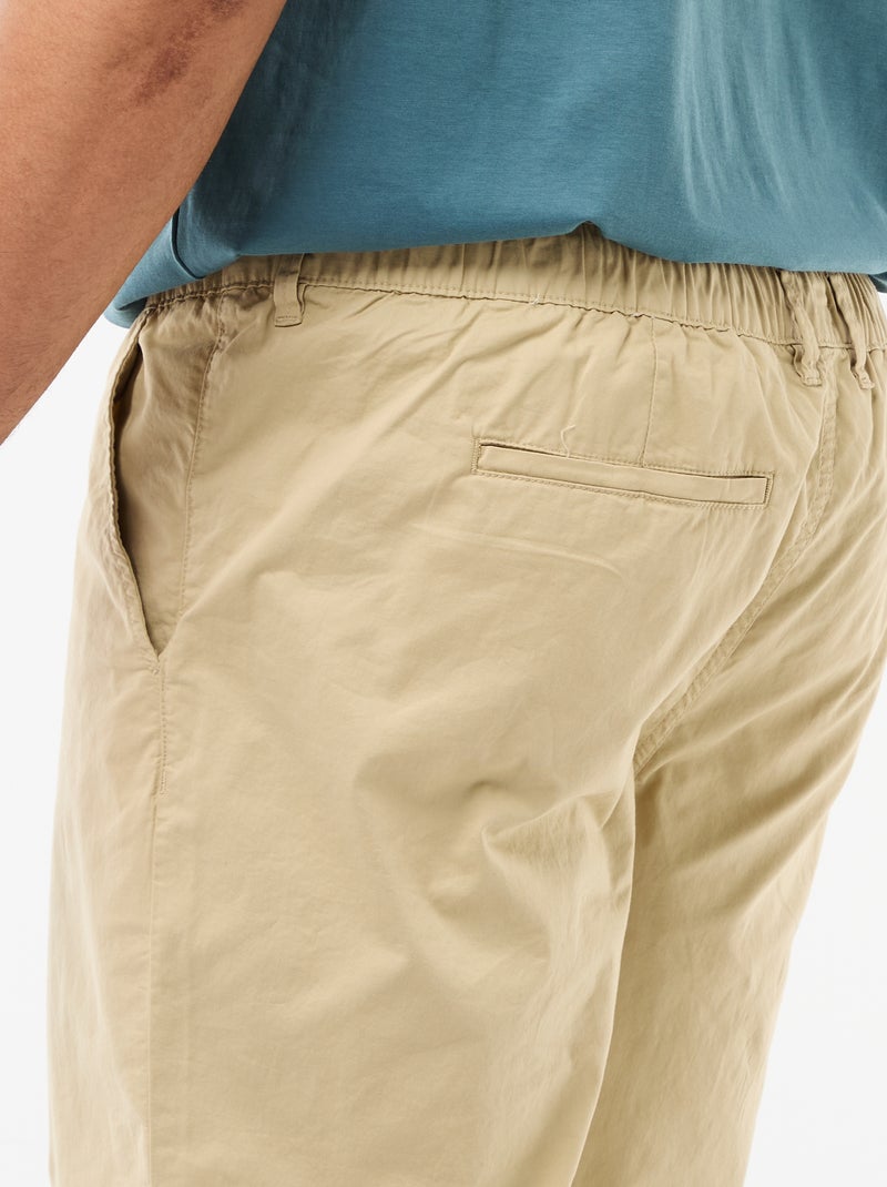 Pantaloni chino in twill con coulisse Beige - Kiabi