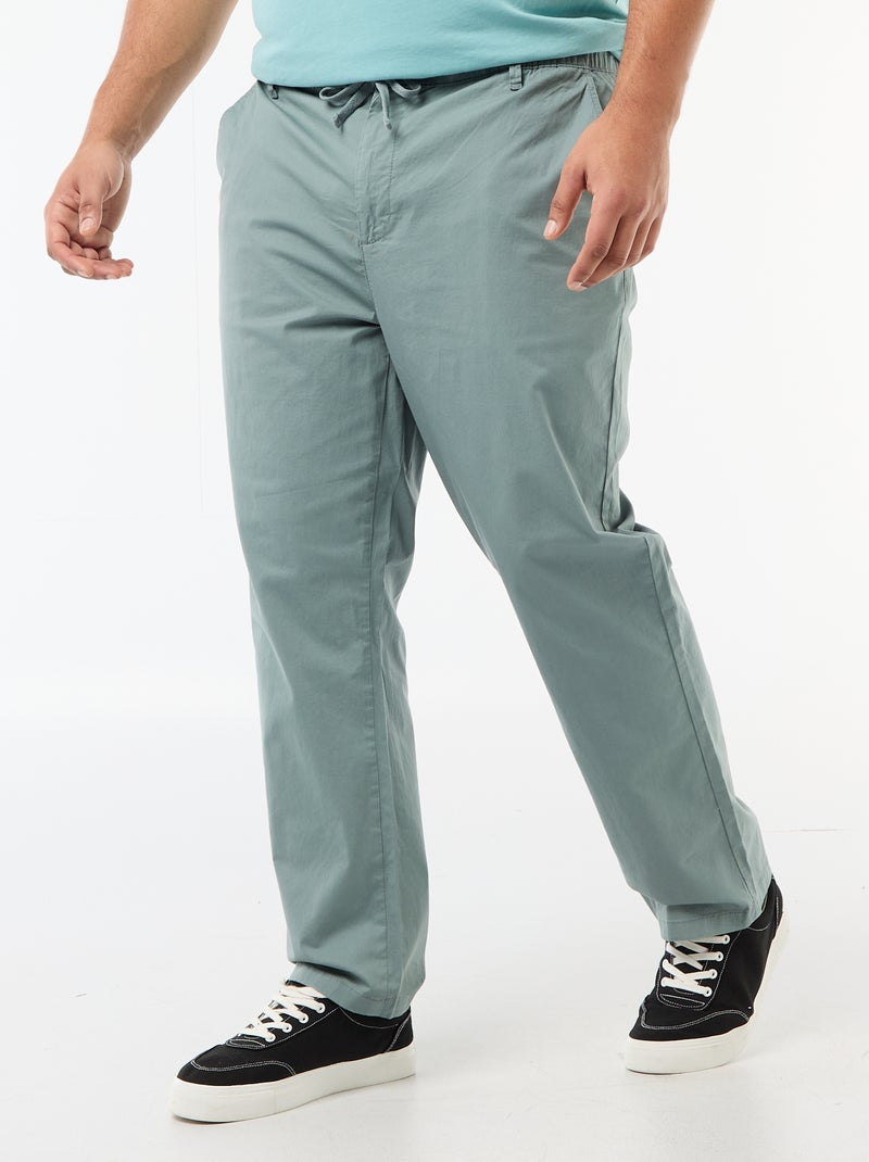 Pantaloni chino in twill con coulisse Blu - Kiabi