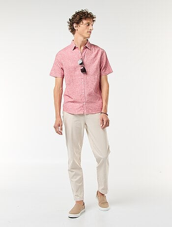 Pantaloni chino in twill di cotone stretch tinta unita