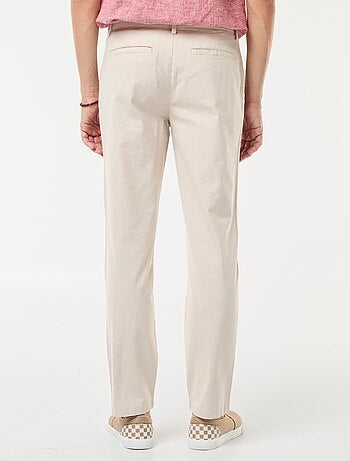 Pantaloni chino in twill di cotone stretch tinta unita