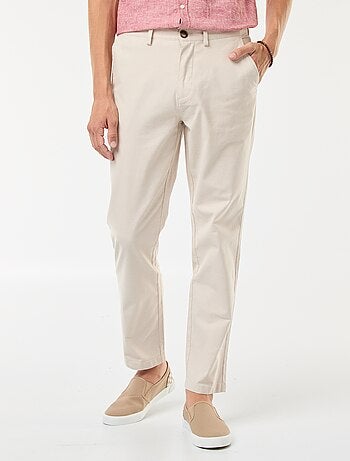 Pantaloni chino in twill di cotone stretch tinta unita