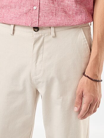 Pantaloni chino in twill di cotone stretch tinta unita