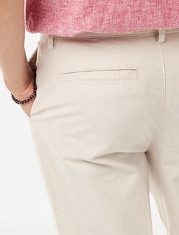 Pantaloni chino in twill di cotone stretch tinta unita