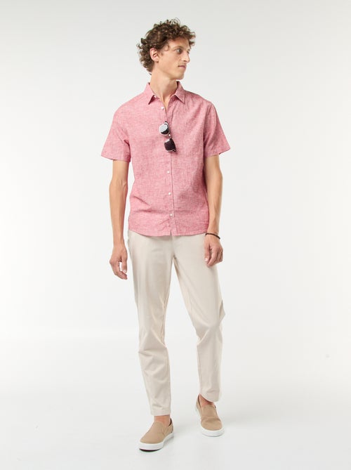 Pantaloni chino in twill di cotone stretch tinta unita - Kiabi