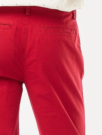 Pantaloni chino in twill di cotone stretch tinta unita
