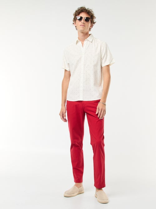 Pantaloni chino in twill di cotone stretch tinta unita - Kiabi