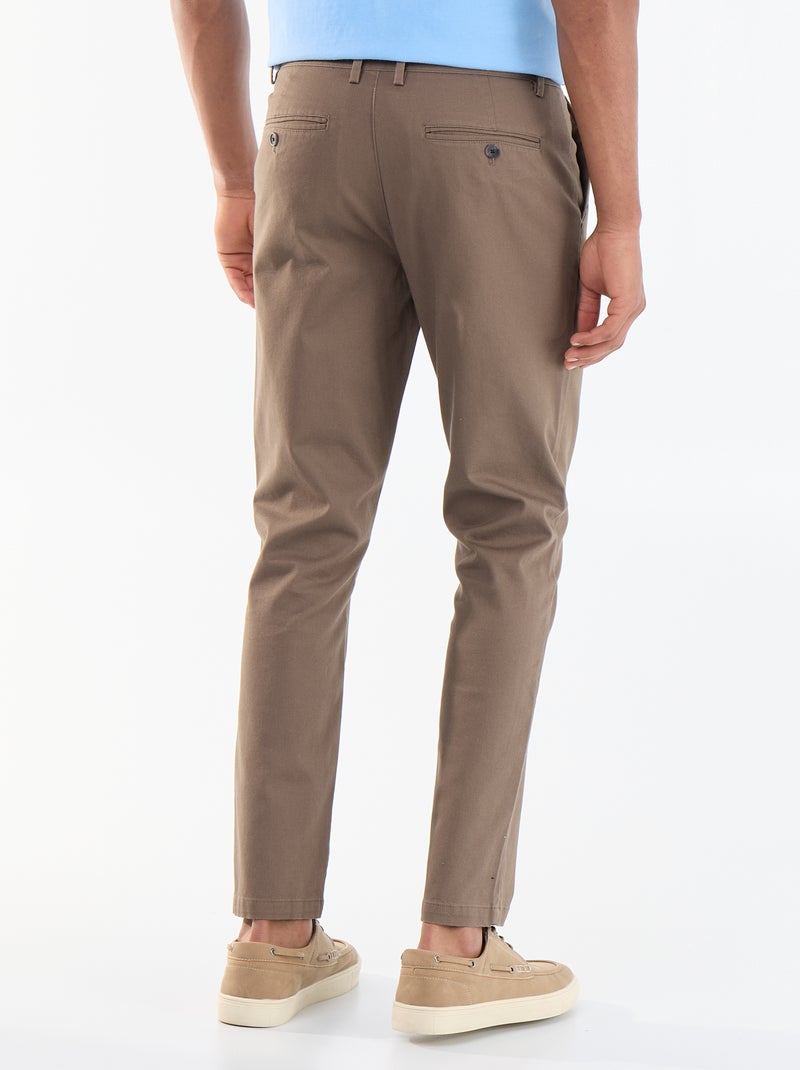 Pantaloni chino in twill Marrone - Kiabi
