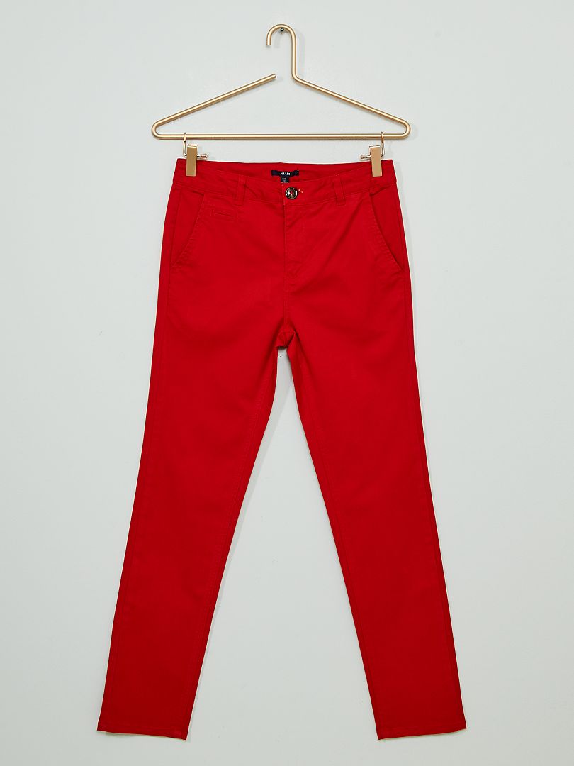 Pantaloni chino in twill ROSSO - Kiabi