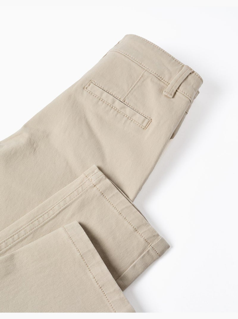 Pantaloni chino in twill slim fit Beige chiaro - Kiabi