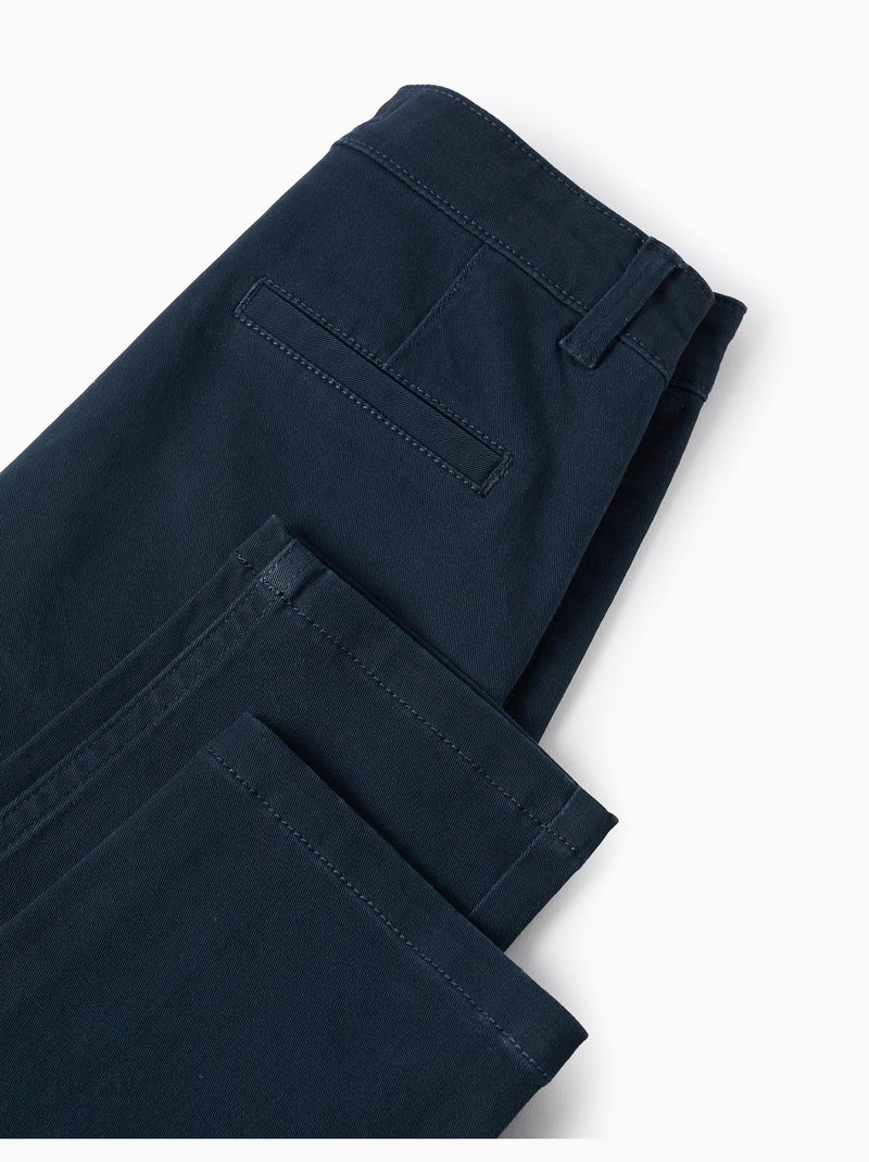 Pantaloni chino in twill, slim fit Blu scuro - Kiabi