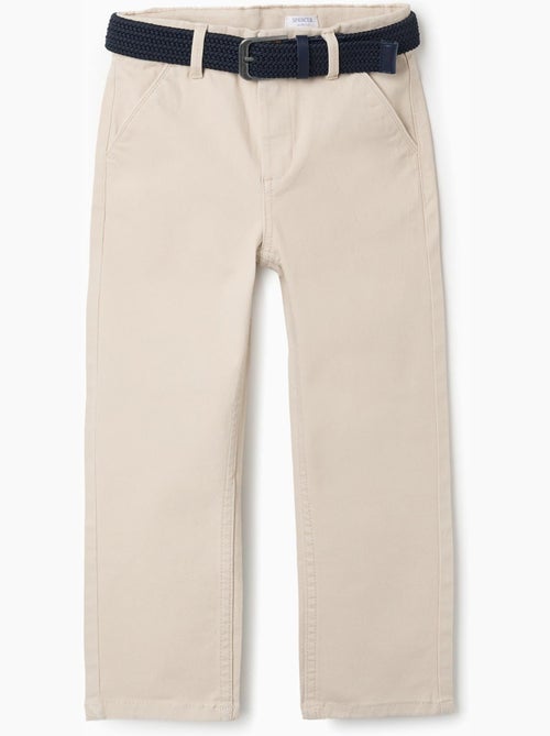 Pantaloni chino in twill slim fit con cintura - Kiabi