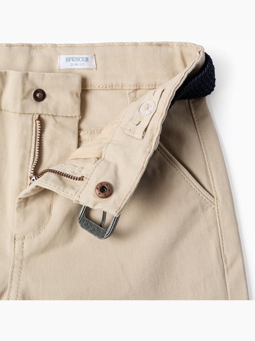 Pantaloni chino in twill slim fit con cintura - Kiabi