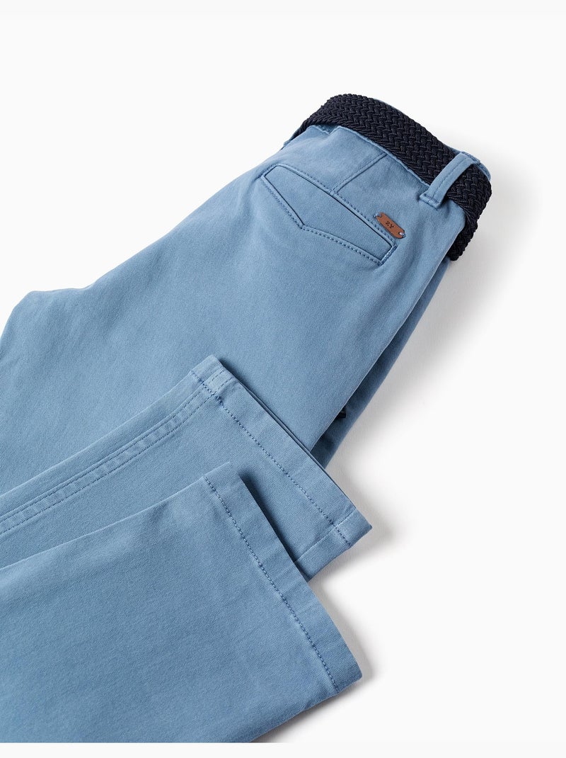 Pantaloni chino in twill slim fit con cintura Blu Blu - Kiabi
