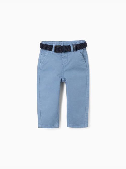 Pantaloni chino in twill slim fit con cintura - Kiabi