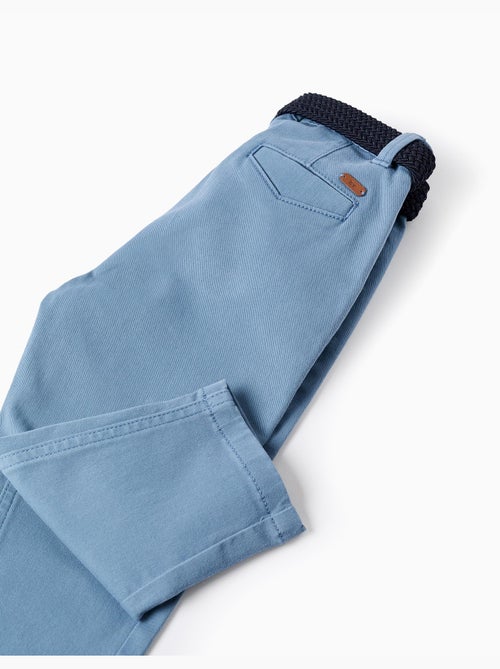 Pantaloni chino in twill slim fit con cintura - Kiabi