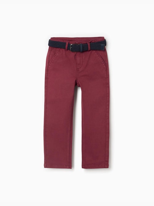 Pantaloni chino in twill slim fit con cintura - Kiabi