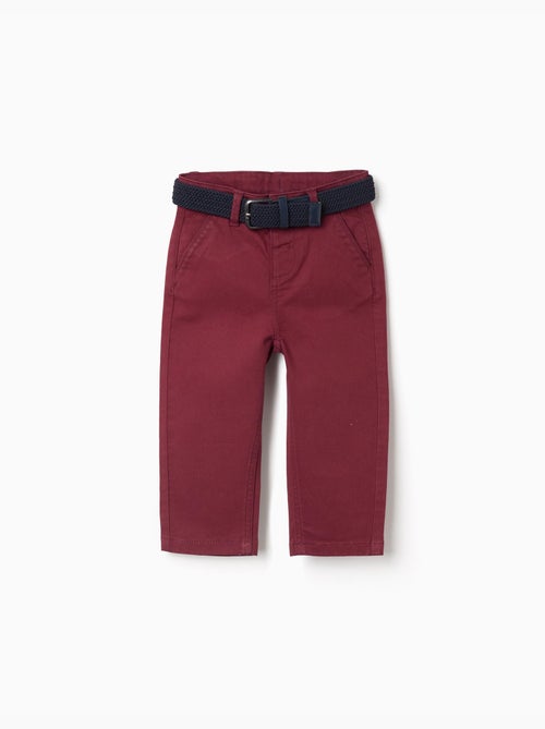 Pantaloni chino in twill slim fit con cintura - Kiabi
