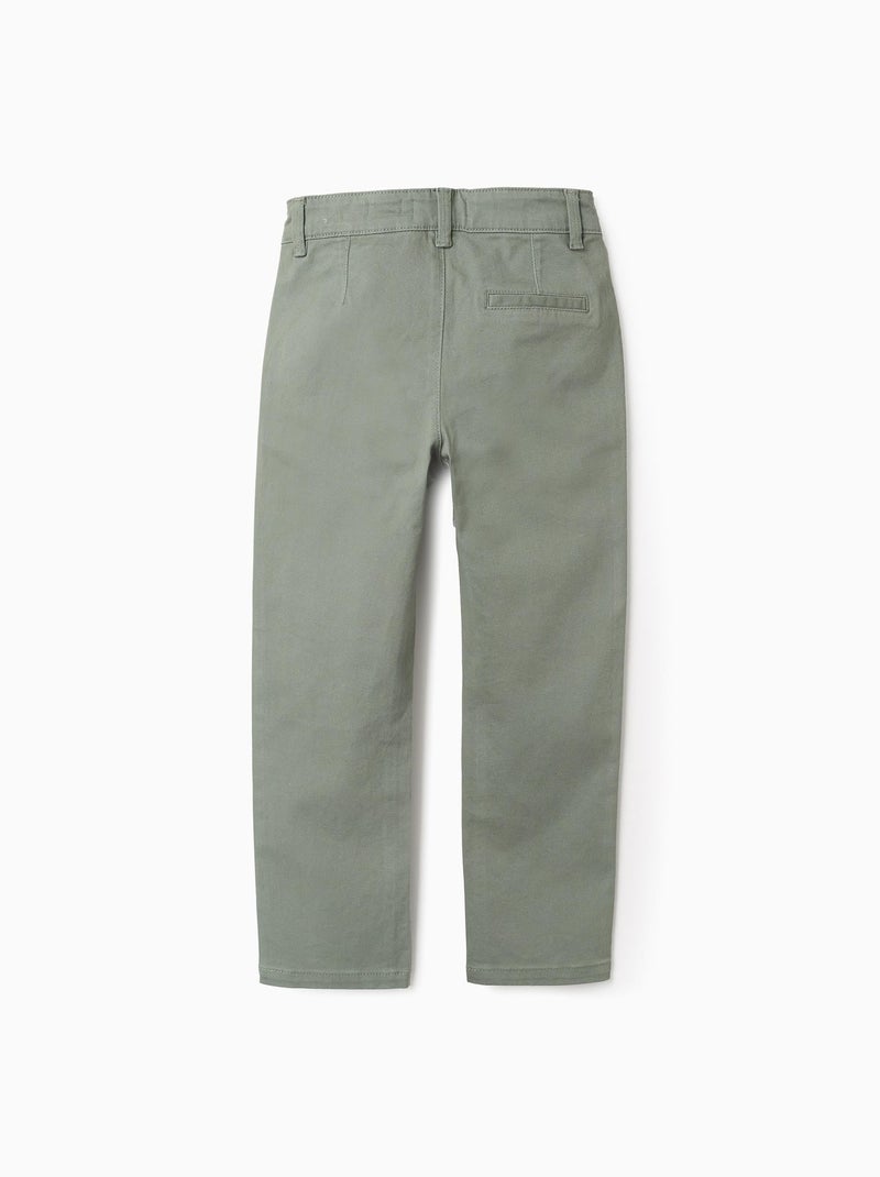 Pantaloni chino in twill 'slim fit' Verde scuro - Kiabi