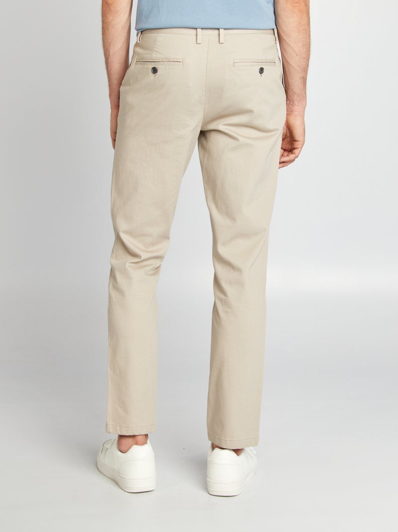 Pantaloni chino in twill taglio slim beige - Kiabi