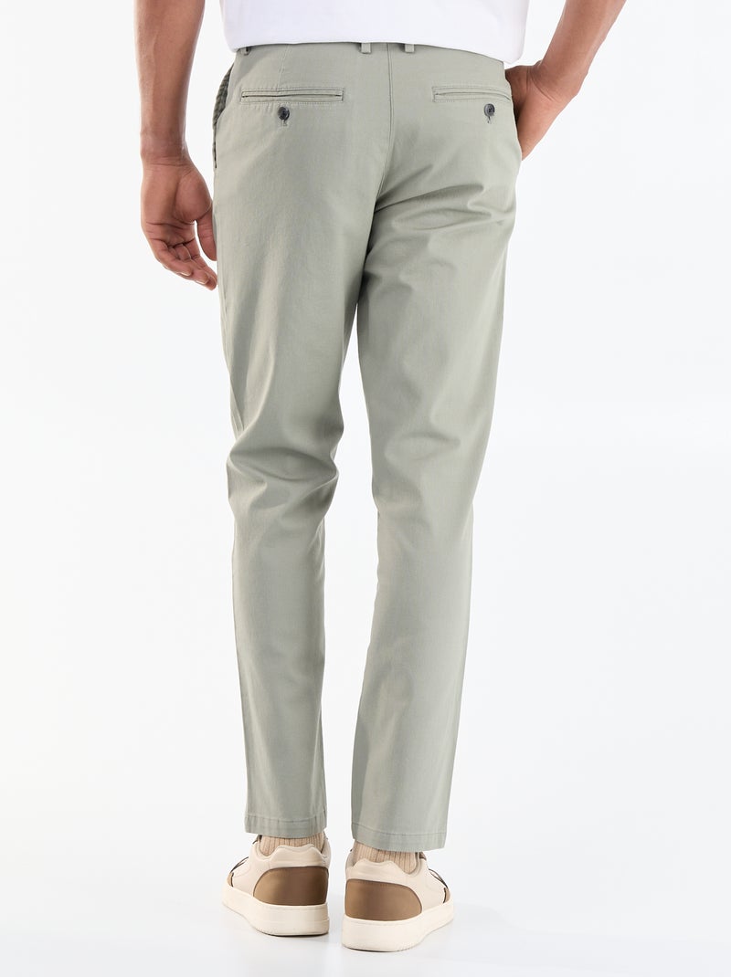 Pantaloni chino in twill Verde - Kiabi