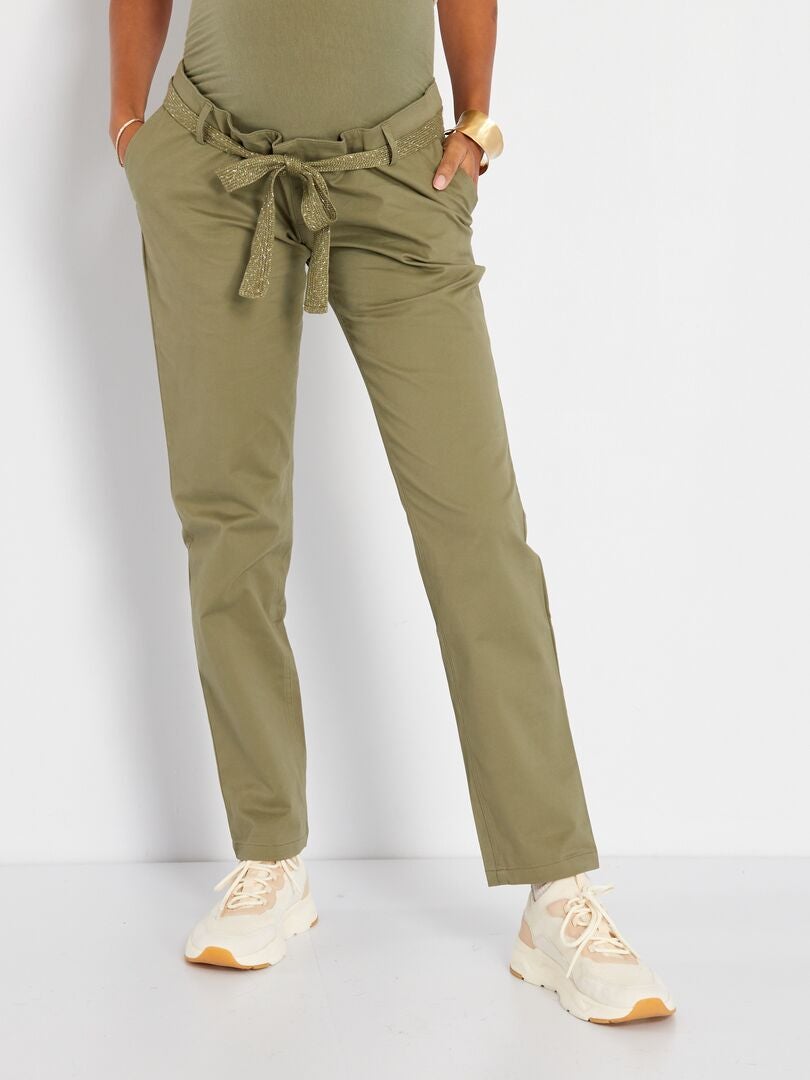 Pantaloni chino premaman verde licheno - Kiabi