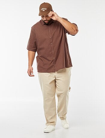 Pantaloni chino regular in misto lino