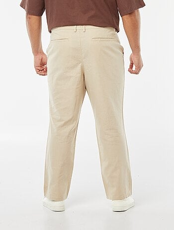Pantaloni chino regular in misto lino