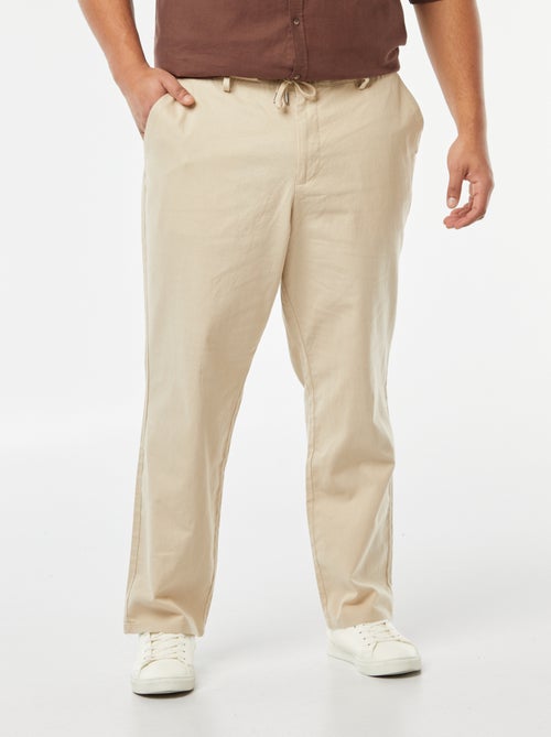 Pantaloni chino regular in misto lino - Kiabi