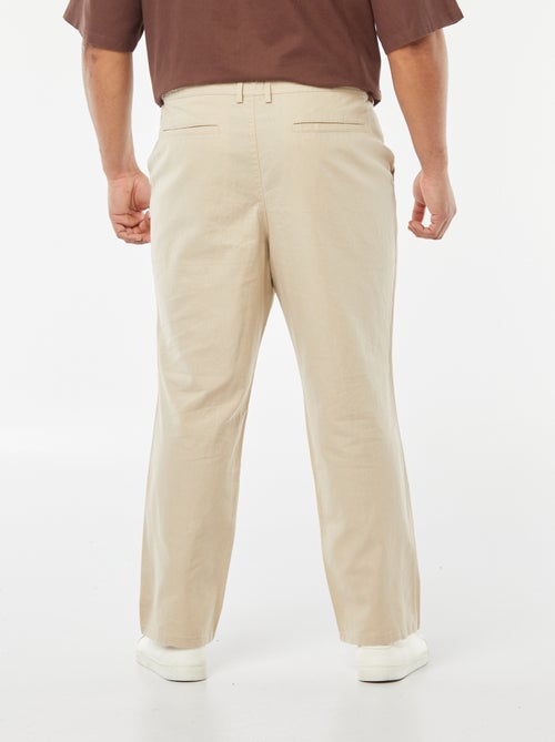 Pantaloni chino regular in misto lino - Kiabi