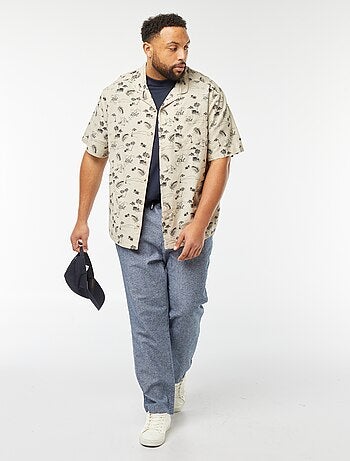 Pantaloni chino regular in misto lino