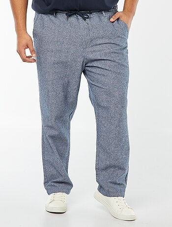 Pantaloni chino regular in misto lino