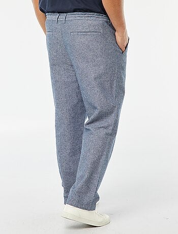 Pantaloni chino regular in misto lino