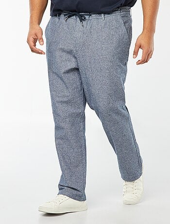 Pantaloni chino regular in misto lino