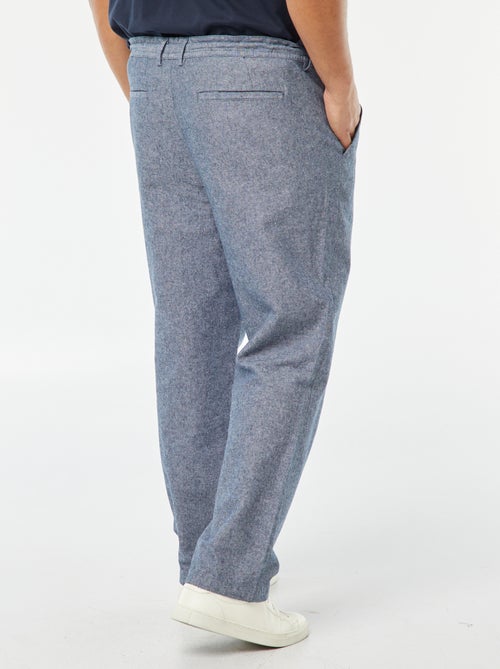 Pantaloni chino regular in misto lino - Kiabi