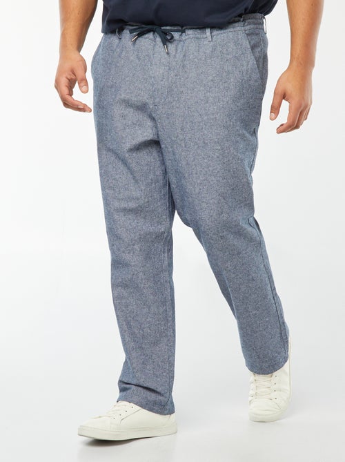 Pantaloni chino regular in misto lino - Kiabi