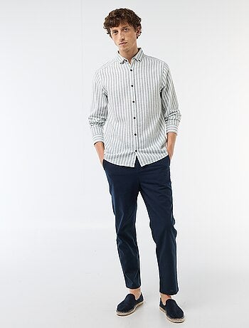 Pantaloni chino regular in misto lino