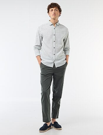 Pantaloni chino regular in misto lino