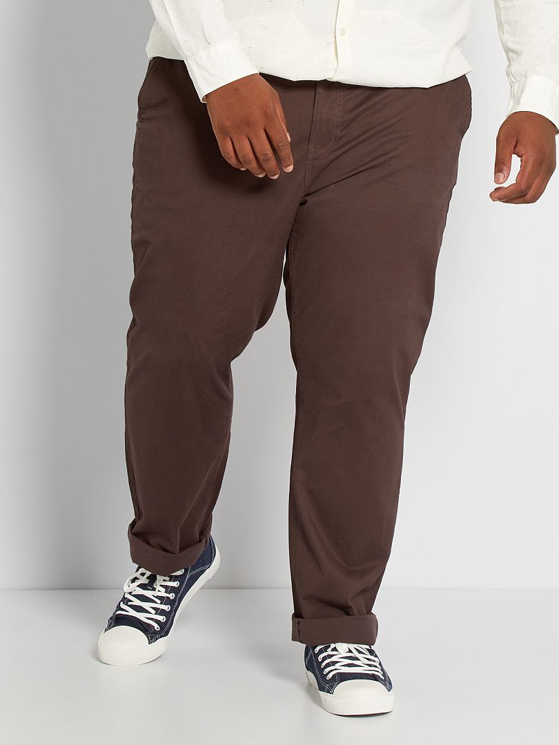 Pantaloni chino regular L32 marrone scuro - Kiabi
