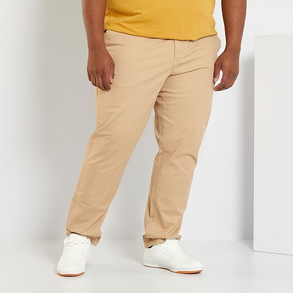 Pantaloni chino regular L34 Taglie forti Uomo - BEIGE - Kiabi - 20,00€