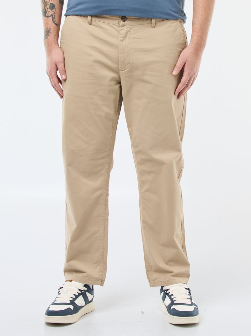 Pantaloni chino regular L34 Beige - Kiabi