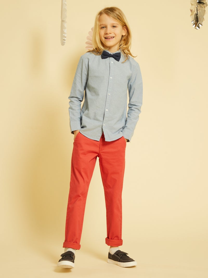 Pantaloni chino rosso lampone - Kiabi