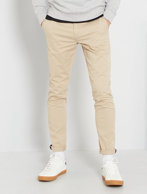 Pantaloni chino skinny L30 - beige - Kiabi - 15.00€