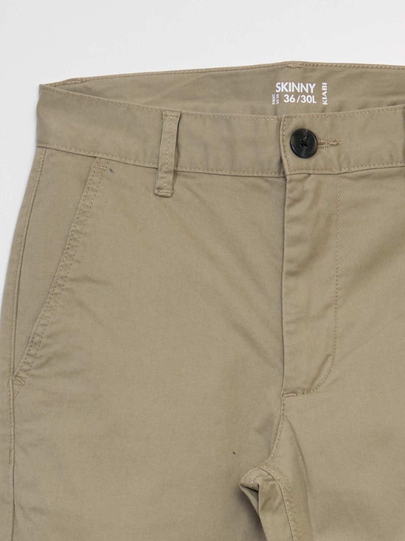 Pantaloni chino skinny L30 BEIGE - Kiabi