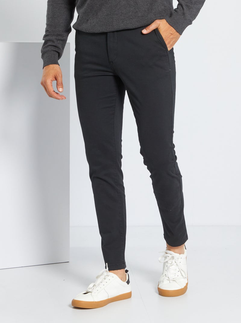 Pantaloni chino skinny L30 Nero - Kiabi