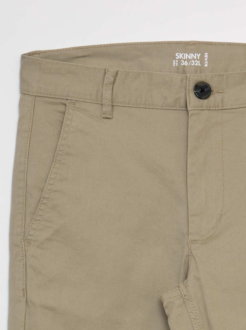 Pantaloni chino skinny stretch - L32 BEIGE - Kiabi