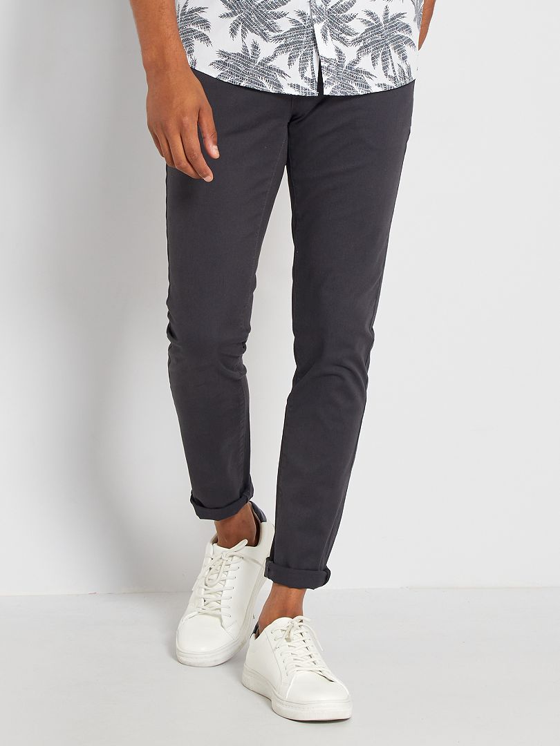 Pantaloni chino skinny stretch - L32 grigio scuro - Kiabi